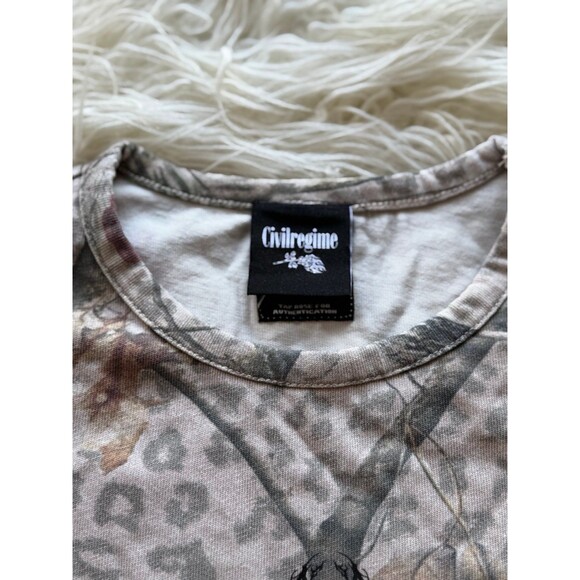 Civil Regime Concrete Sin Energy Baby Tee Sun Wash Leopard Camo Size Large - Picture 9 of 12